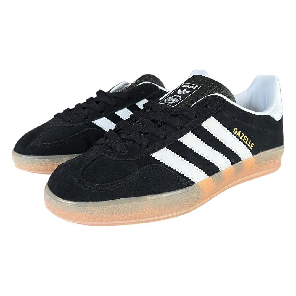 Adidas Gazelle Indoor Black White Gum Sole Sneakers Shoes Mens Size 7.5 US - NIB